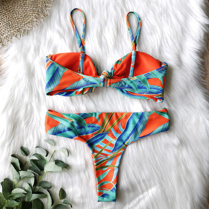 2 Piece Brazilian Women Print Side Tie Swimwear Push Up Swimsuit Bath Suit Bikini Set The Clothing Company Sydney