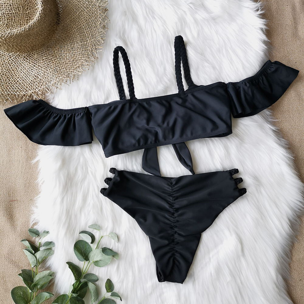 2 Piece Brazilian Women Print Side Tie Swimwear Push Up Swimsuit Bath Suit Bikini Set The Clothing Company Sydney