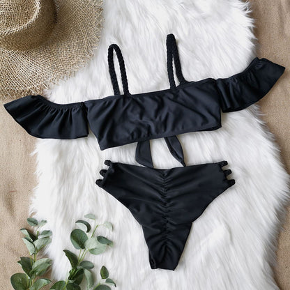 2 Piece Brazilian Women Print Side Tie Swimwear Push Up Swimsuit Bath Suit Bikini Set The Clothing Company Sydney