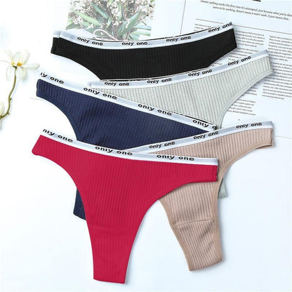 3 Pack Women's Cotton G-String Thong Panties String Briefs Sexy Lingerie Intimate Letter Low-Rise Underwear The Clothing Company Sydney