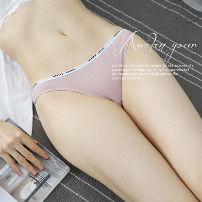 3 Pack Women's Cotton G-String Thong Panties String Briefs Sexy Lingerie Intimate Letter Low-Rise Underwear The Clothing Company Sydney