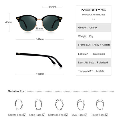 Designer Men Women Classic Retro Rivet Polarized Unisex Glasses Fashion Male Eyewear UV400 Protection Sunglasses The Clothing Company Sydney