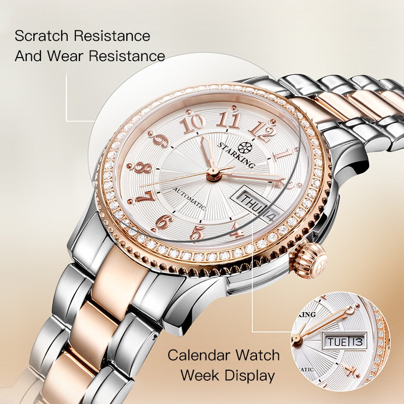 Ladies Mechanical Miyota Movt Stainless Steel Wristwatch Sapphire Automatic Self-wind Bracelet Watch The Clothing Company Sydney