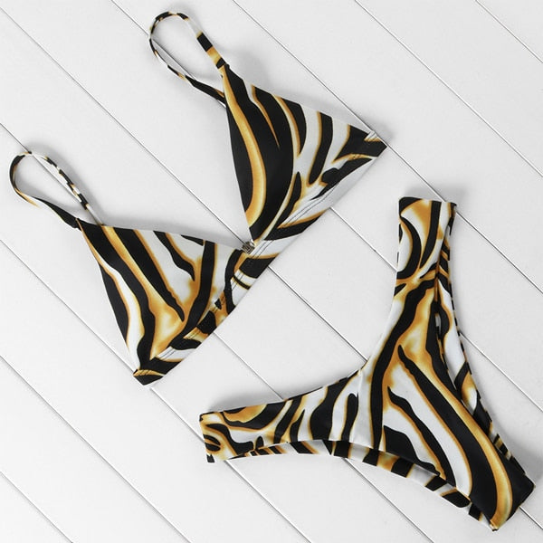 2 Piece Micro Swimwear Women's Leopard Print High Cut Swimming Bathing Suit Sexy Swimsuit Brazilian Bikini Set The Clothing Company Sydney