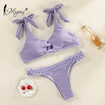 Deep V Neck Bikini Floral Print Swimsuit Bow Swimwear Lace Up Bikini Set The Clothing Company Sydney