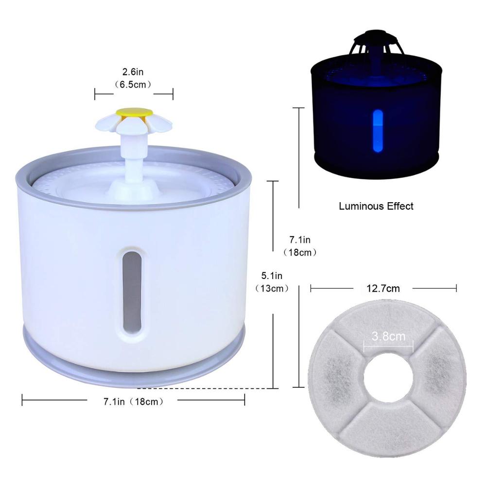 2.4L Automatic Pet Cat Water Fountain with LED Electric USB Dog Cat Pet Mute Drinker Feeder Bowl Pet Drinking Fountain Dispenser The Clothing Company Sydney