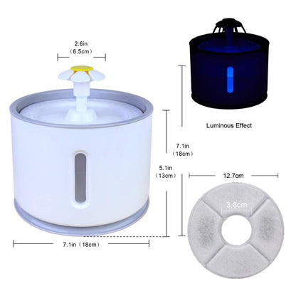 2.4L Automatic Pet Cat Water Fountain with LED Electric USB Dog Cat Pet Mute Drinker Feeder Bowl Pet Drinking Fountain Dispenser The Clothing Company Sydney