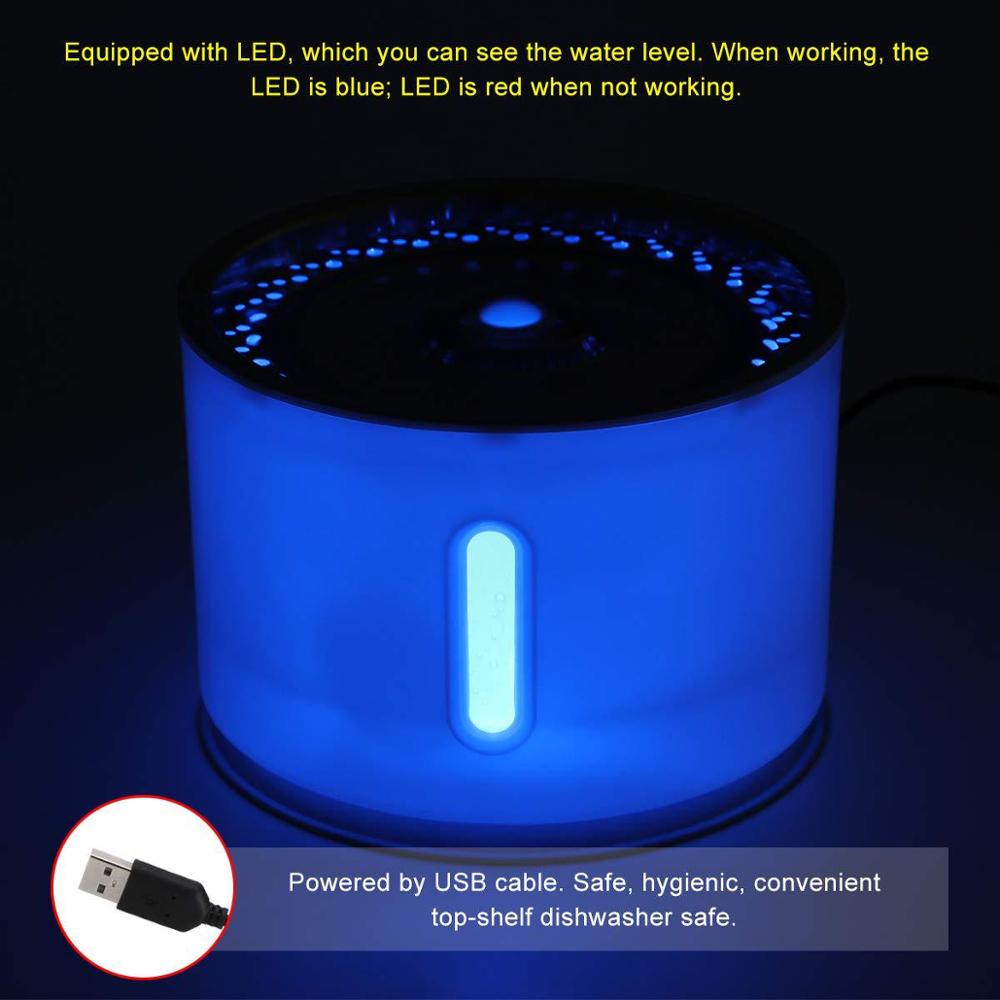 2.4L Automatic Pet Cat Water Fountain with LED Electric USB Dog Cat Pet Mute Drinker Feeder Bowl Pet Drinking Fountain Dispenser The Clothing Company Sydney