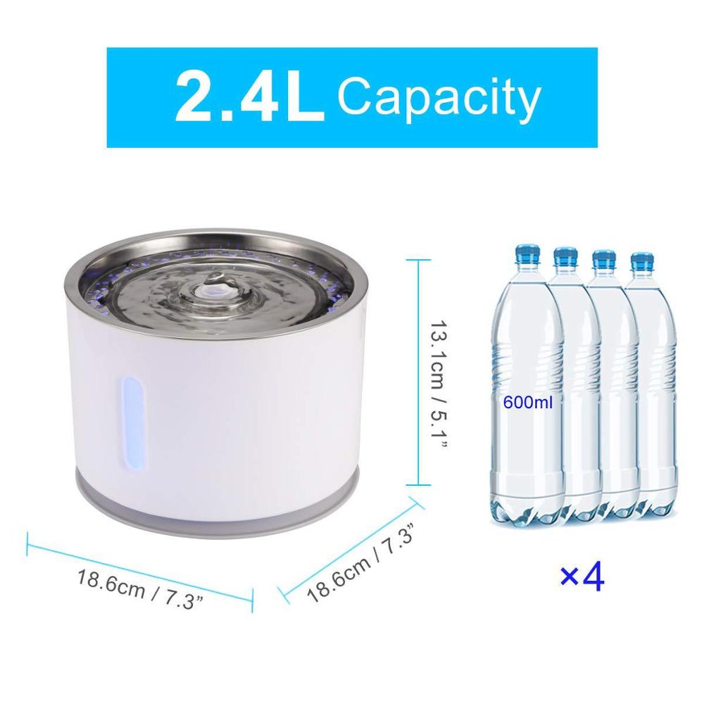 2.4L Automatic Pet Cat Water Fountain with LED Electric USB Dog Cat Pet Mute Drinker Feeder Bowl Pet Drinking Fountain Dispenser The Clothing Company Sydney