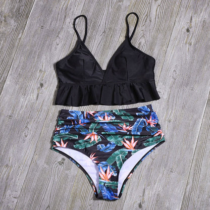 2 piece Push Up Summer Floral Swimwear Sport Plus Size Swimming Suit Swimsuit High Waist Bikini Set The Clothing Company Sydney
