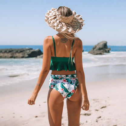 2 piece Push Up Summer Floral Swimwear Sport Plus Size Swimming Suit Swimsuit High Waist Bikini Set The Clothing Company Sydney