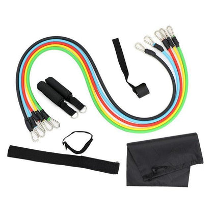 11 Piece/Set Latex Resistance Bands Crossfit Training Body Exercise Yoga Tubes Pull Rope Chest Expander Pilates Fitness with Bag The Clothing Company Sydney