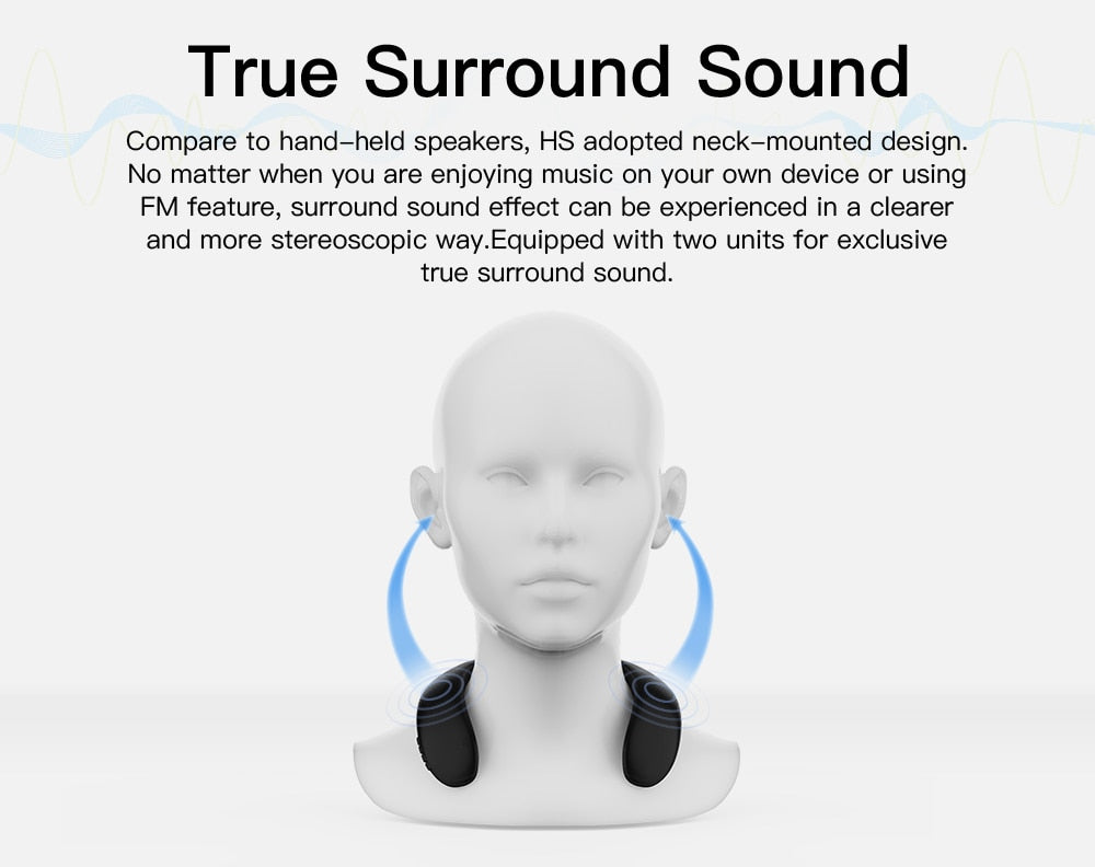 Bluedio HS bluetooth neck speaker column wireless speaker bluetooth 5.0 with bass FM radio SD card slot with microphone for game The Clothing Company Sydney