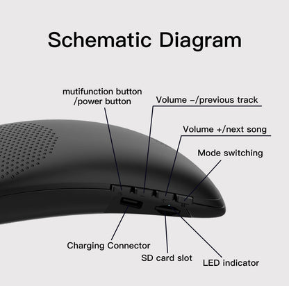 Bluedio HS bluetooth neck speaker column wireless speaker bluetooth 5.0 with bass FM radio SD card slot with microphone for game The Clothing Company Sydney