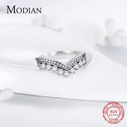 Fashion 925 Sterling Zircon Crown Finger Classic Stackable Silver Jewellery Ring The Clothing Company Sydney