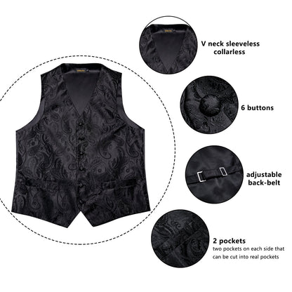 5 Piece Vests Slim Fit Mens Wedding Suit Casual Sleeveless Formal Business Waistcoat Hanky Necktie Bow Tie Set The Clothing Company Sydney
