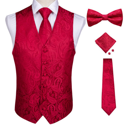 5 Piece Vests Slim Fit Mens Wedding Suit Casual Sleeveless Formal Business Waistcoat Hanky Necktie Bow Tie Set The Clothing Company Sydney