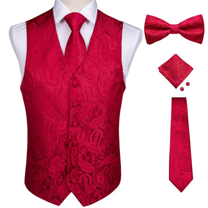 5 Piece Vests Slim Fit Mens Wedding Suit Casual Sleeveless Formal Business Waistcoat Hanky Necktie Bow Tie Set The Clothing Company Sydney