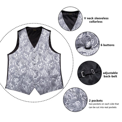 5 Piece Vests Slim Fit Mens Wedding Suit Casual Sleeveless Formal Business Waistcoat Hanky Necktie Bow Tie Set The Clothing Company Sydney