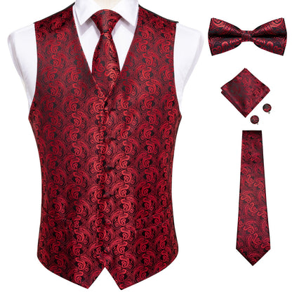 5 Piece Vests Slim Fit Mens Wedding Suit Casual Sleeveless Formal Business Waistcoat Hanky Necktie Bow Tie Set The Clothing Company Sydney