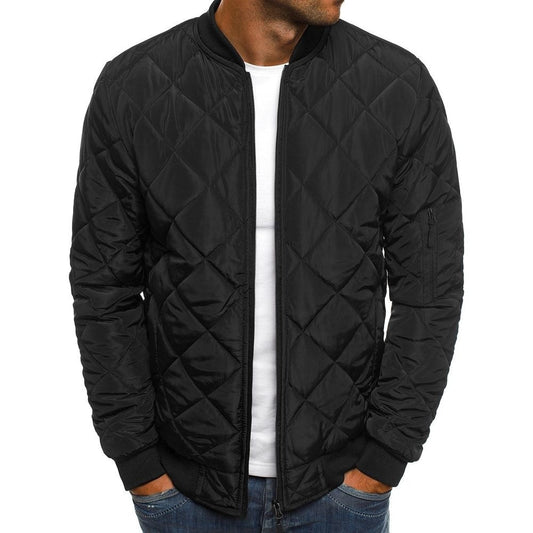 Men's Cotton-padded Solid Color Rhombus Seam Cotton Jackets Coat Overcoat Jacket The Clothing Company Sydney