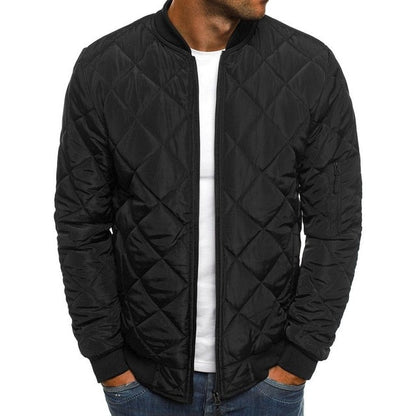 Men's Cotton-padded Solid Color Rhombus Seam Cotton Jackets Coat Overcoat Jacket The Clothing Company Sydney