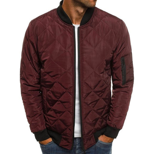 Men's Cotton-padded Solid Color Rhombus Seam Cotton Jackets Coat Overcoat Jacket The Clothing Company Sydney