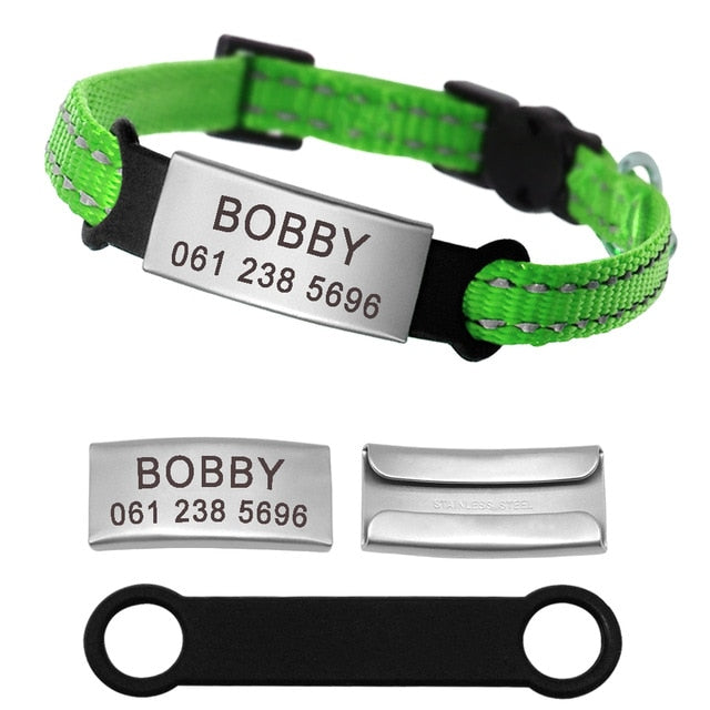 Nylon Cat Collar Personalized Pet Collars With Name ID Tag Reflective Kitten Collars Necklace For Pets Dog Accessories The Clothing Company Sydney
