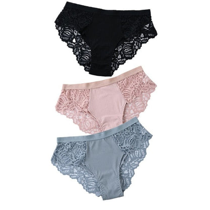 3 Pack Briefs Lace Panties Underwear Lingerie  Floral Underpants Undies The Clothing Company Sydney