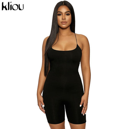 Black Skinny Spaghetti Strap sleeveless Street Romper club Bodycon Playsuit jumpsuit The Clothing Company Sydney