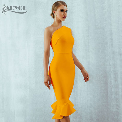 Summer Ladies Bandage One Shoulder Sleeveless Ruffles Nightclub Dress Celebrity Evening Party Dress The Clothing Company Sydney