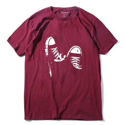 Cotton casual short sleeve skate shoe print mens ladies cool summer cool t shirt The Clothing Company Sydney
