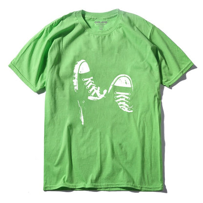 Cotton casual short sleeve skate shoe print mens ladies cool summer cool t shirt The Clothing Company Sydney