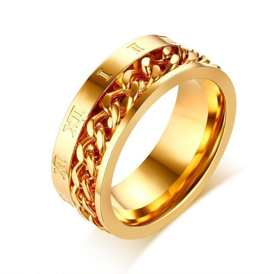 Men's Spinner Stainless Steel Metal Not Fade Gold Black Blue silver color Chain Ring The Clothing Company Sydney