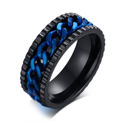 Men's Spinner Stainless Steel Metal Not Fade Gold Black Blue silver color Chain Ring The Clothing Company Sydney
