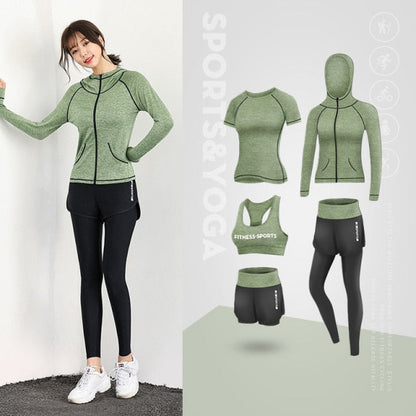5 Piece Ladies Jogging Sets Sports Suit Yoga Wear Gym Fitness Outdoor Running Training Workout Quick Dry Set The Clothing Company Sydney
