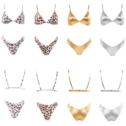 2 Piece Micro Swimwear Women's Leopard Print High Cut Swimming Bathing Suit Sexy Swimsuit Brazilian Bikini Set The Clothing Company Sydney