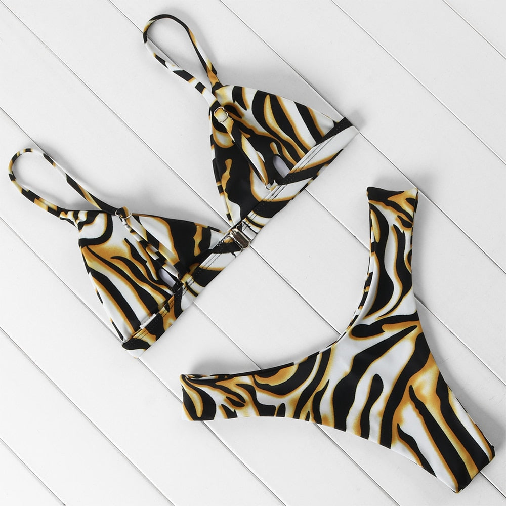 2 Piece Micro Swimwear Women's Leopard Print High Cut Swimming Bathing Suit Sexy Swimsuit Brazilian Bikini Set The Clothing Company Sydney