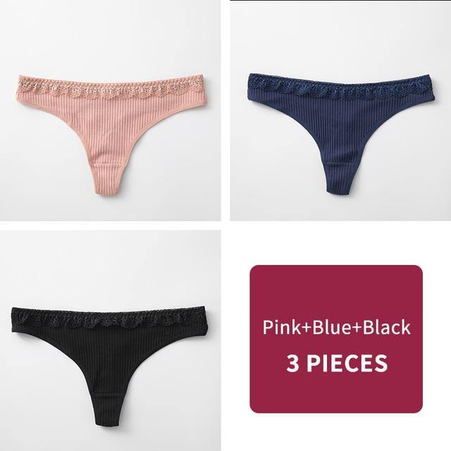 3 Pack Women's Cotton G-String Thong String Underwear Briefs Sexy Lingerie Panties Intimate The Clothing Company Sydney