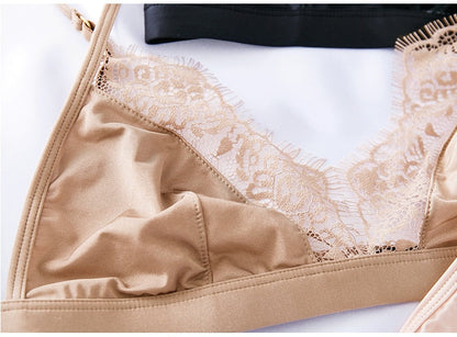 Soft Satin Bra Comfortable Underwear Wireless Lace Bralette 3/4 Cup Intimate Lingerie Thin Seamless Bra The Clothing Company Sydney