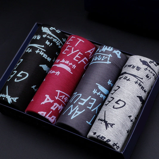 4 pack Men's Boxer Male Underwear Boxer Breathable Men Boxers Print Underpants Comfortable Trunks The Clothing Company Sydney
