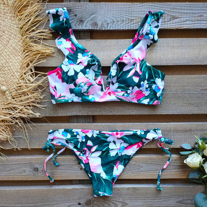 2 Piece Brazilian Women Print Side Tie Swimwear Push Up Swimsuit Bath Suit Bikini Set The Clothing Company Sydney