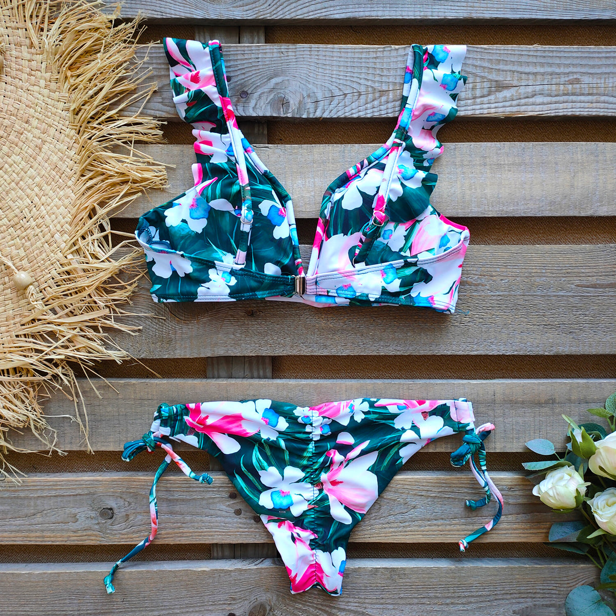 2 Piece Brazilian Women Print Side Tie Swimwear Push Up Swimsuit Bath Suit Bikini Set The Clothing Company Sydney