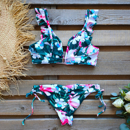 2 Piece Brazilian Women Print Side Tie Swimwear Push Up Swimsuit Bath Suit Bikini Set The Clothing Company Sydney