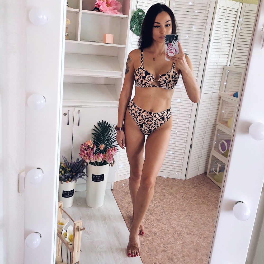 2 Piece Brazilian Women Print Side Tie Swimwear Push Up Swimsuit Bath Suit Bikini Set The Clothing Company Sydney