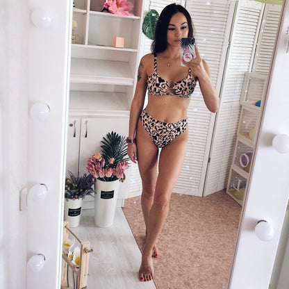 2 Piece Brazilian Women Print Side Tie Swimwear Push Up Swimsuit Bath Suit Bikini Set The Clothing Company Sydney