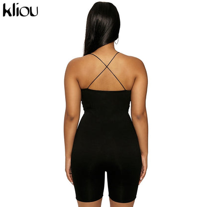 Black Skinny Spaghetti Strap sleeveless Street Romper club Bodycon Playsuit jumpsuit The Clothing Company Sydney
