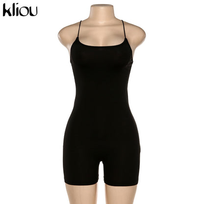 Black Skinny Spaghetti Strap sleeveless Street Romper club Bodycon Playsuit jumpsuit The Clothing Company Sydney
