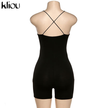 Black Skinny Spaghetti Strap sleeveless Street Romper club Bodycon Playsuit jumpsuit The Clothing Company Sydney