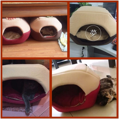 2 Use Foldable Soft Warm Pet Cat Bed Dog Bed For Dogs Cave Puppy Sleeping Mat Pad Nest Blanket Bed House The Clothing Company Sydney